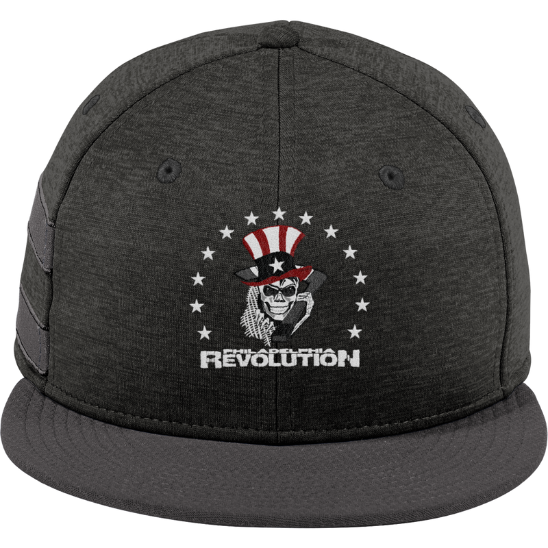 Phila Revolution New Era Shadow Heather Striped Flat Bill Snapback Cap