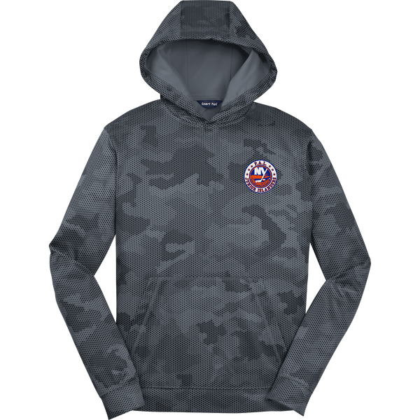 PAL Jr. Islanders Youth Sport-Wick CamoHex Fleece Hooded Pullover